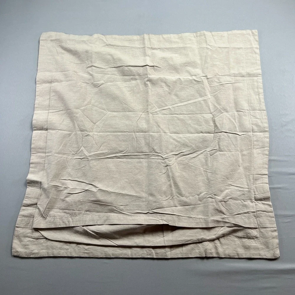 Pottery Barn Euro Sham Decorative Pillow Beige Linen Blend Textured (26